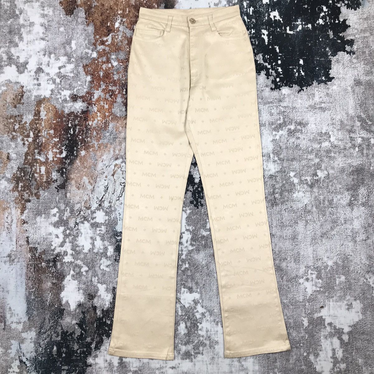 MCM × Vintage Vintage MCM Legeré Flare Monogram Design Pants Size 24" / US 00 / IT 34 - 1 Thumbnail