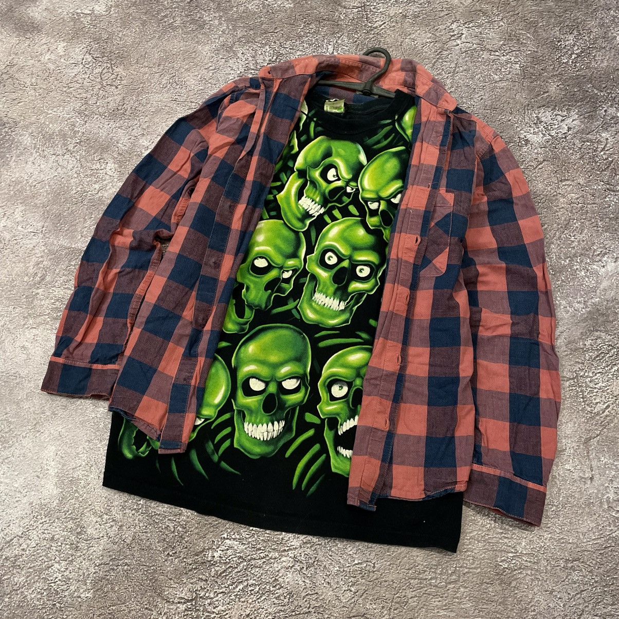 Vintage Vintage 90s Y2K Graphic Plaid Shirt Grunge Skate Small Slim Size US S / EU 44-46 / 1 - 2 Thumbnail