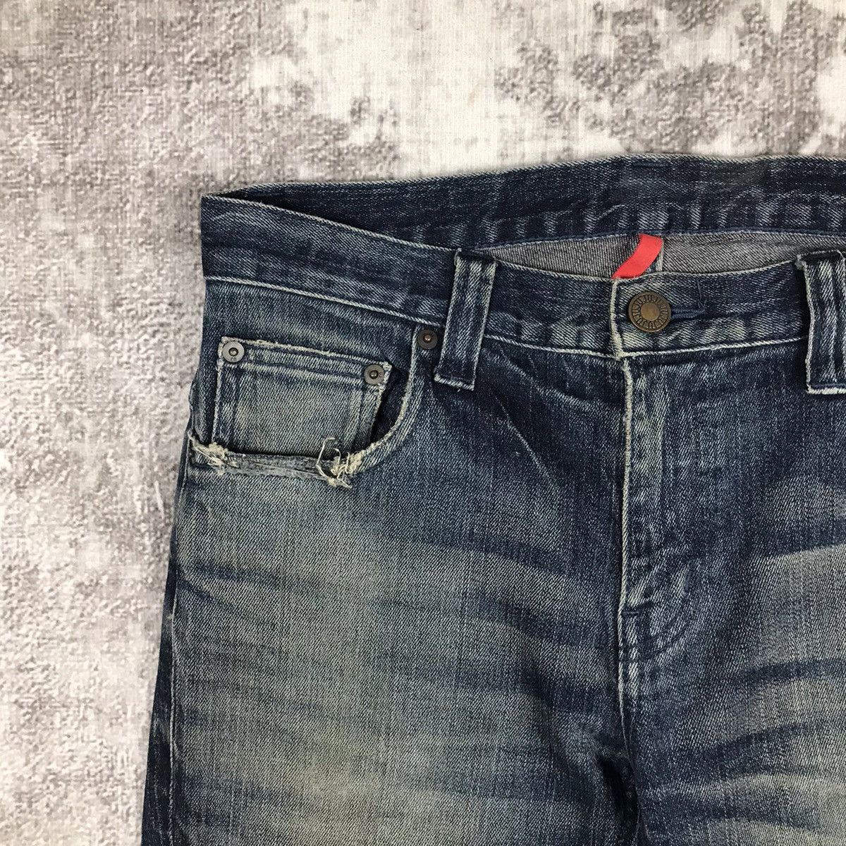 Uniqlo × Vintage Vintage Uniqlo Dirty Distressed Design Slim Denim Jeans Size US 31 - 4 Thumbnail