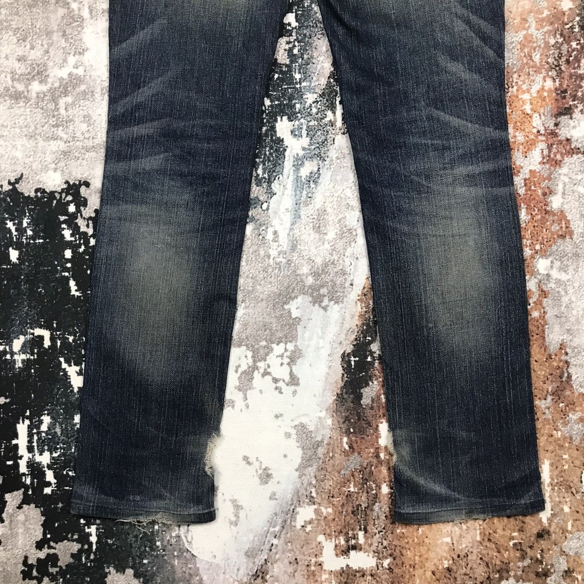 Uniqlo × Vintage Vintage Uniqlo Dirty Distressed Design Slim Denim Jeans Size US 31 - 12 Thumbnail