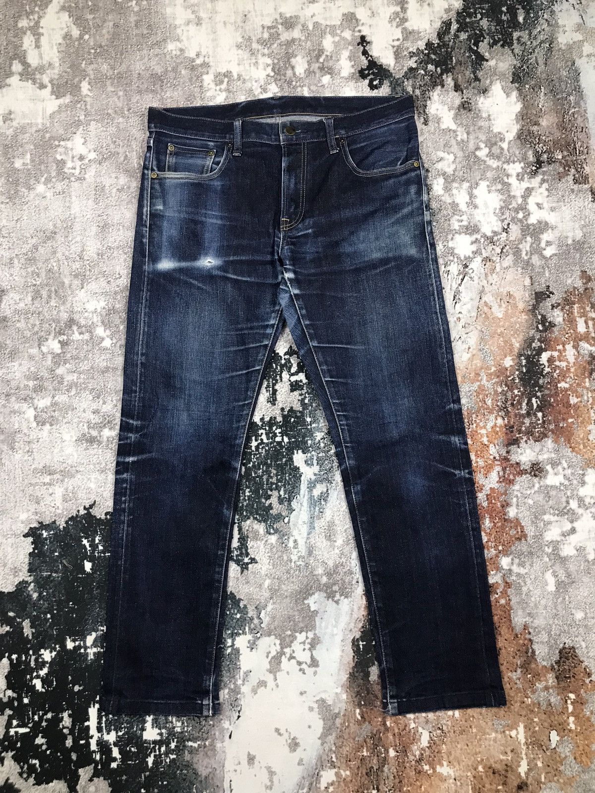 Vintage Uniqlo Selvedge Distressed Cropper Skinny Denim Jean