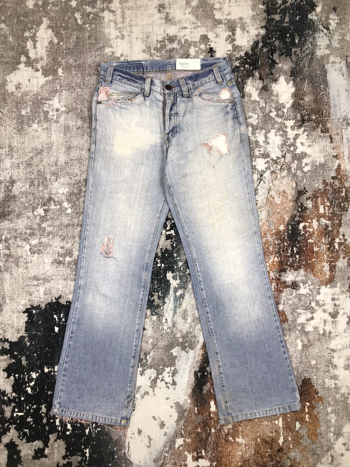 Analog × Japanese Brand × Vintage Vintage Japanese Flare Analog Distressed Denim Jeans Size 31" - 1 Thumbnail