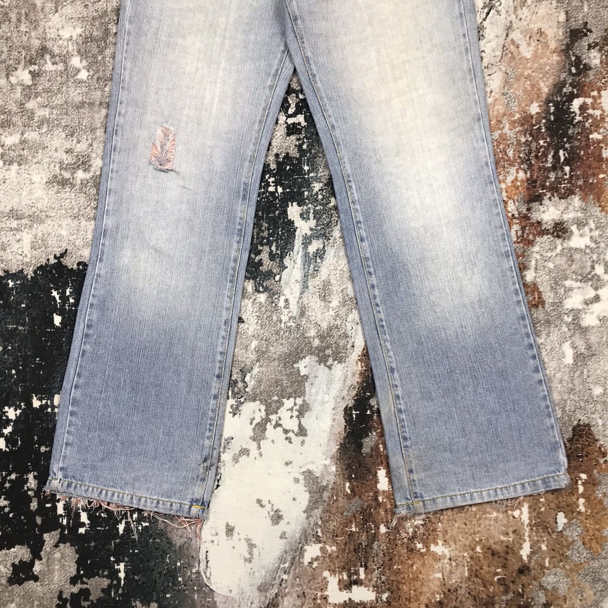 Analog × Japanese Brand × Vintage Vintage Japanese Flare Analog Distressed Denim Jeans Size 31" - 6 Thumbnail