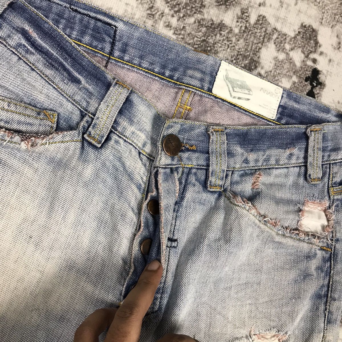 Analog × Japanese Brand × Vintage Vintage Japanese Flare Analog Distressed Denim Jeans Size 31" - 4 Thumbnail