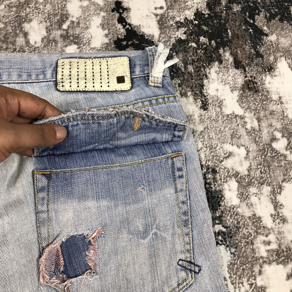 Analog × Japanese Brand × Vintage Vintage Japanese Flare Analog Distressed Denim Jeans Size 31" - 12 Thumbnail