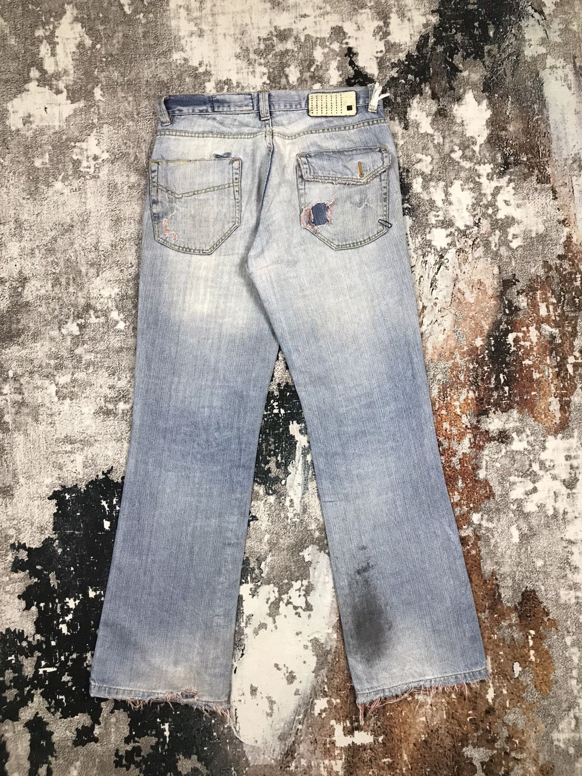 Analog × Japanese Brand × Vintage Vintage Japanese Flare Analog Distressed Denim Jeans Size 31" - 9 Thumbnail