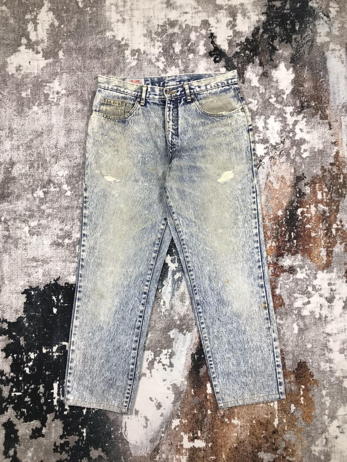 Japanese Brand × Vintage Vintage Blue Way Japan Acid Wash Baggy Denim Jeans Size 33" - 1 Thumbnail