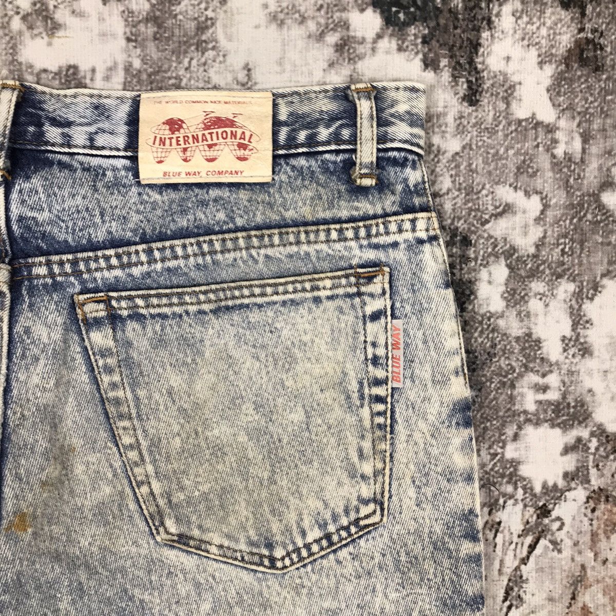 Japanese Brand × Vintage Vintage Blue Way Japan Acid Wash Baggy Denim Jeans Size 33" - 8 Thumbnail