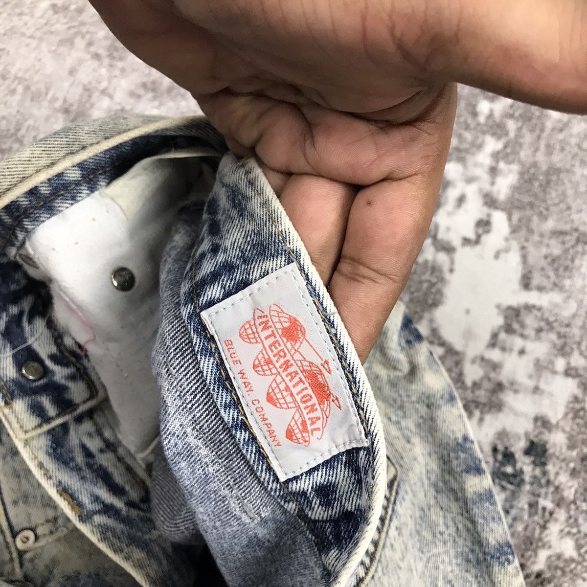 Japanese Brand × Vintage Vintage Blue Way Japan Acid Wash Baggy Denim Jeans Size 33" - 10 Thumbnail