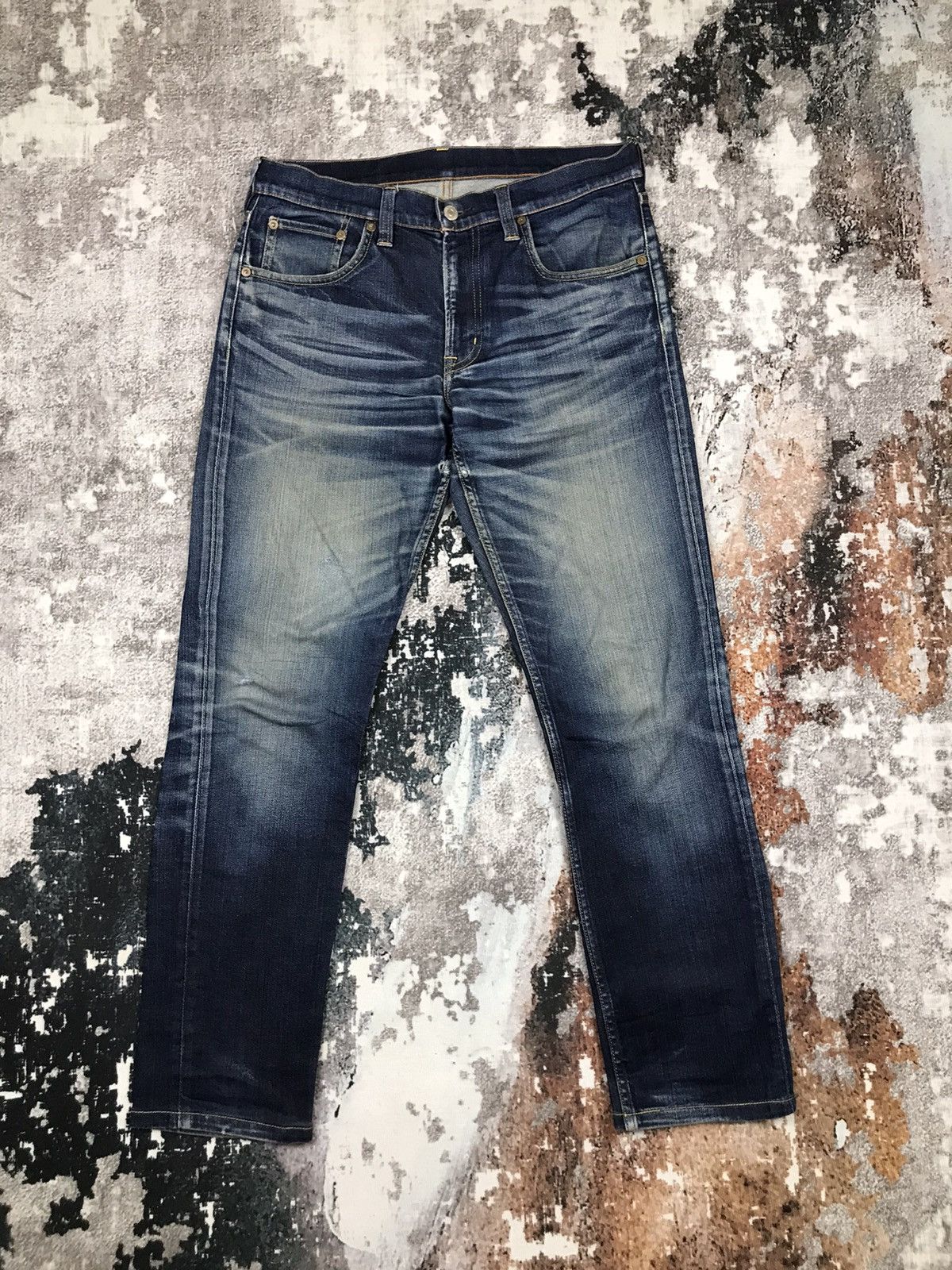 Japanese Brand × Muji Vintage Muji Japan Distressed Blue Wash Slim Denim Jeans Size US 32 / EU 48 - 1 Thumbnail