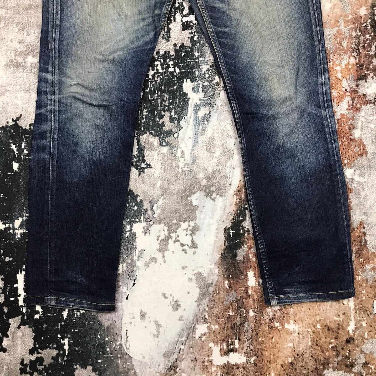 Japanese Brand × Muji Vintage Muji Japan Distressed Blue Wash Slim Denim Jeans Size US 32 / EU 48 - 5 Thumbnail