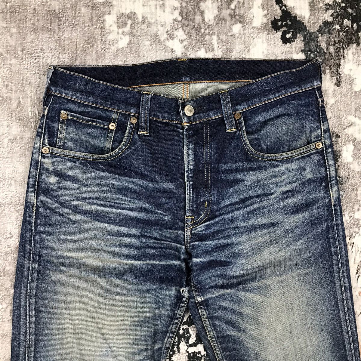 Japanese Brand × Muji Vintage Muji Japan Distressed Blue Wash Slim Denim Jeans Size US 32 / EU 48 - 3 Thumbnail