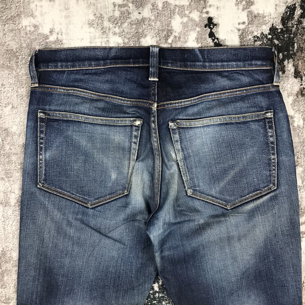Japanese Brand × Muji Vintage Muji Japan Distressed Blue Wash Slim Denim Jeans Size US 32 / EU 48 - 8 Thumbnail