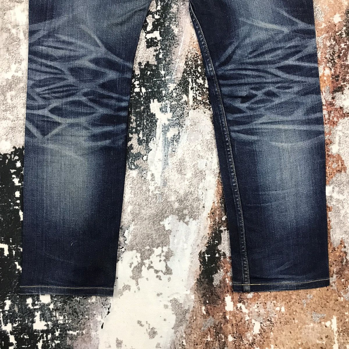 Japanese Brand × Muji Vintage Muji Japan Distressed Blue Wash Slim Denim Jeans Size US 32 / EU 48 - 10 Thumbnail