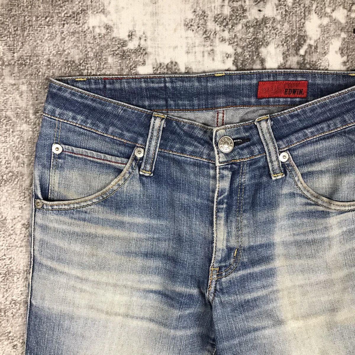 Edwin × Japanese Brand 2000s Edwin Blue Trip Edge Distressed Light Wash Denim Jeans Size US 30 / EU 46 - 4 Thumbnail