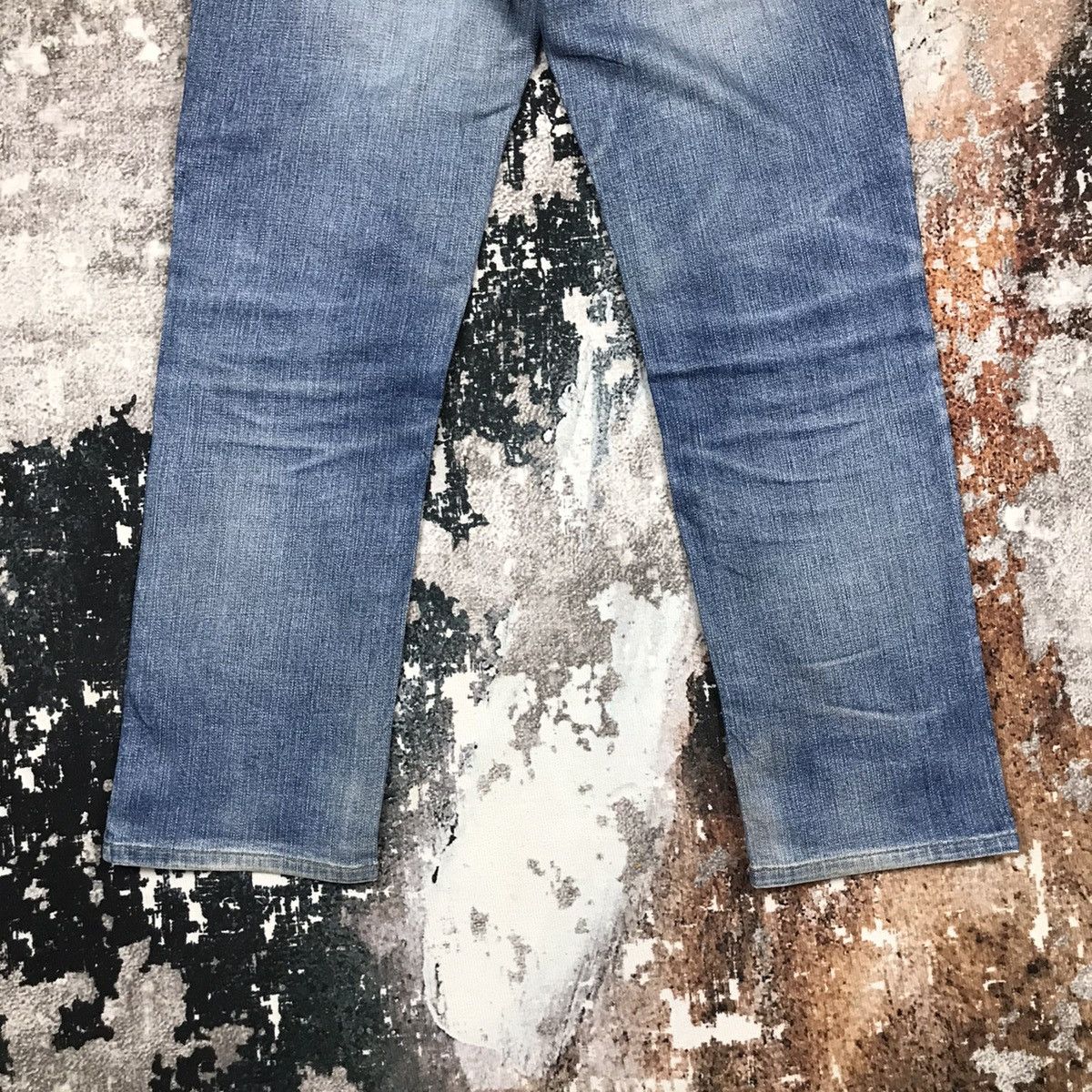 Edwin × Japanese Brand 2000s Edwin Blue Trip Edge Distressed Light Wash Denim Jeans Size US 30 / EU 46 - 11 Thumbnail