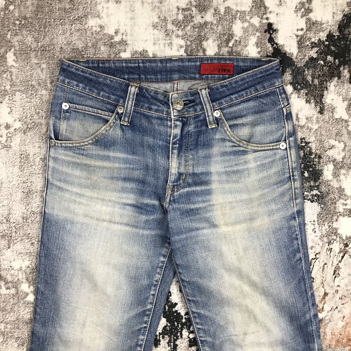 Edwin × Japanese Brand 2000s Edwin Blue Trip Edge Distressed Light Wash Denim Jeans Size US 30 / EU 46 - 3 Thumbnail