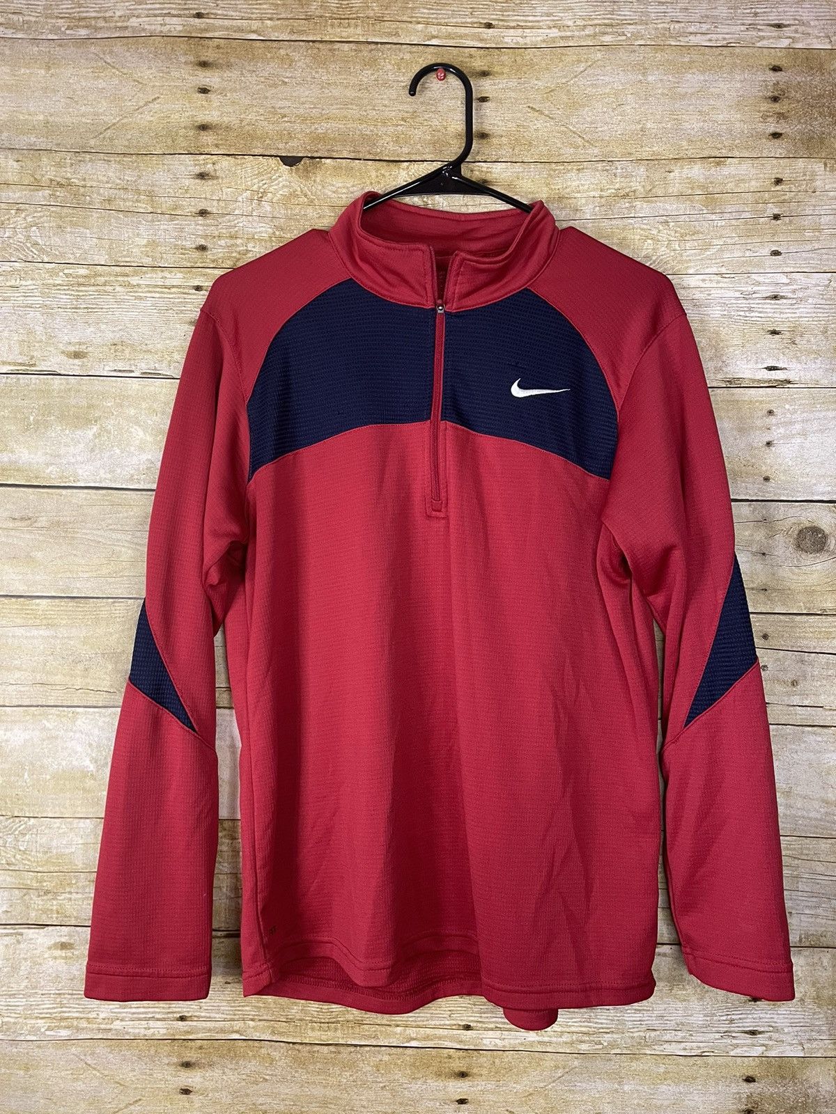 Nike × Vintage Vintage Nike Dri Fit 1/4 Zip Mock Neck Pullover Size L Size US L / EU 52-54 / 3 - 1 Thumbnail