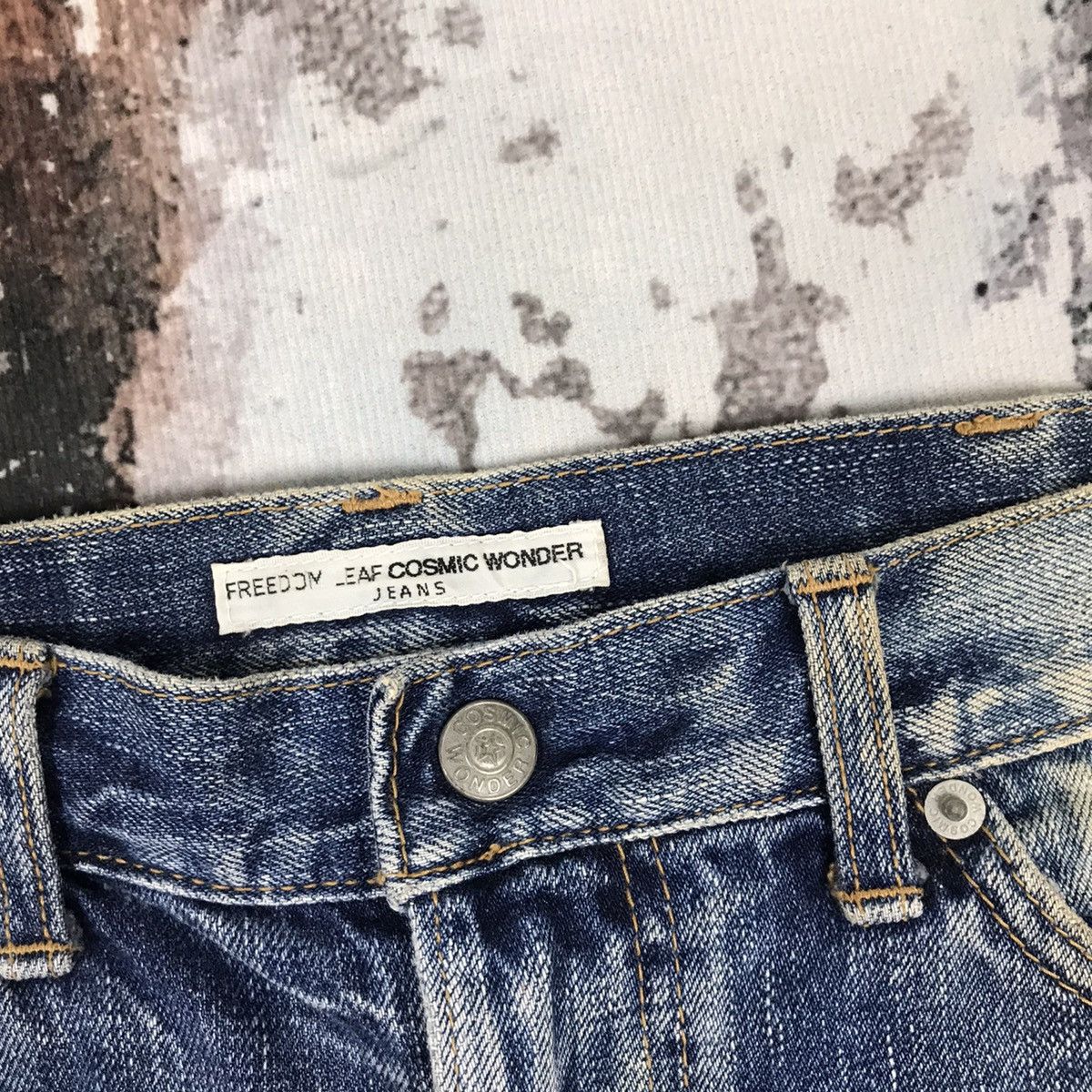 Cosmic Wonder × Japanese Brand Vintage Japanese Baggy Flare Cosmic Wonder Acid wash Jeans Size 34" / US 12 / IT 48 - 4 Thumbnail