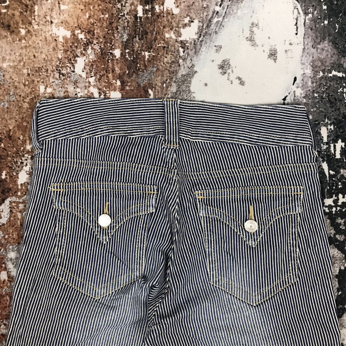 Japanese Brand × Vintage Vintage Japanese Flare Bust pant Hickory Design Jeans Size 27" / US 4 / IT 40 - 8 Thumbnail