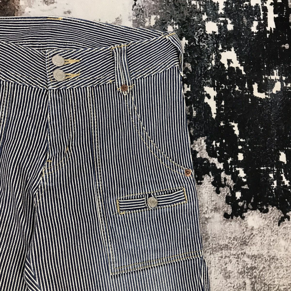 Japanese Brand × Vintage Vintage Japanese Flare Bust pant Hickory Design Jeans Size 27" / US 4 / IT 40 - 4 Thumbnail