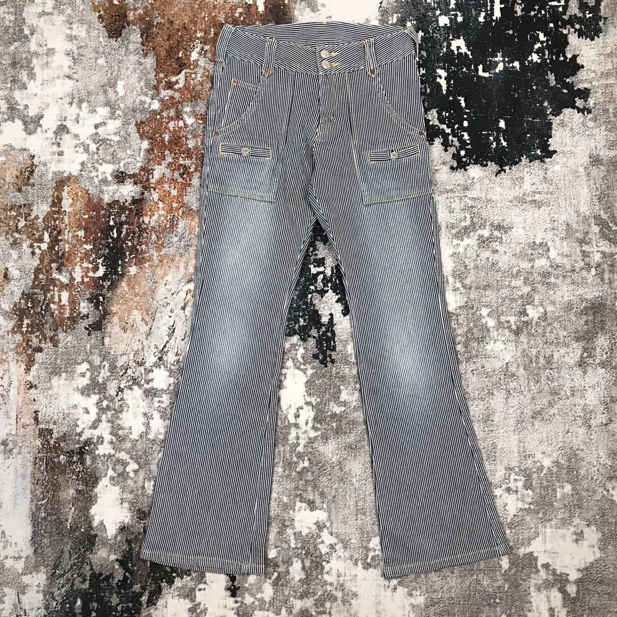 Japanese Brand × Vintage Vintage Japanese Flare Bust pant Hickory Design Jeans Size 27" / US 4 / IT 40 - 1 Thumbnail