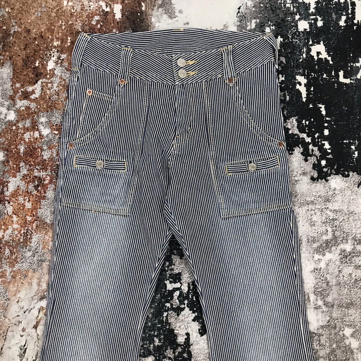 Japanese Brand × Vintage Vintage Japanese Flare Bust pant Hickory Design Jeans Size 27" / US 4 / IT 40 - 2 Thumbnail