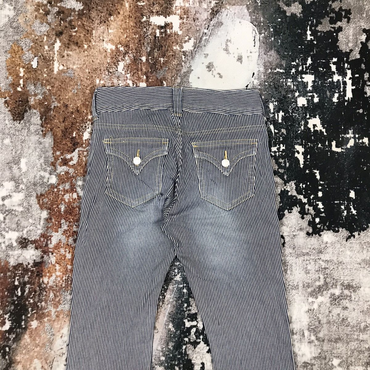Japanese Brand × Vintage Vintage Japanese Flare Bust pant Hickory Design Jeans Size 27" / US 4 / IT 40 - 7 Thumbnail