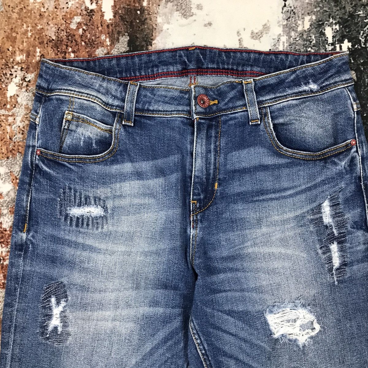Japanese Brand Japanese brand 1975 Denim Distressed Design Jeans Size 29" - 3 Thumbnail