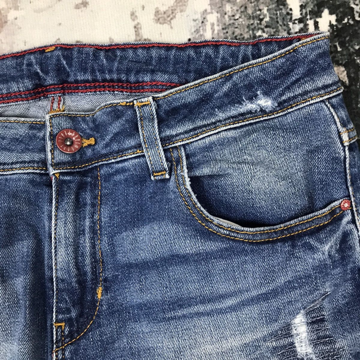 Japanese Brand Japanese brand 1975 Denim Distressed Design Jeans Size 29" - 4 Thumbnail