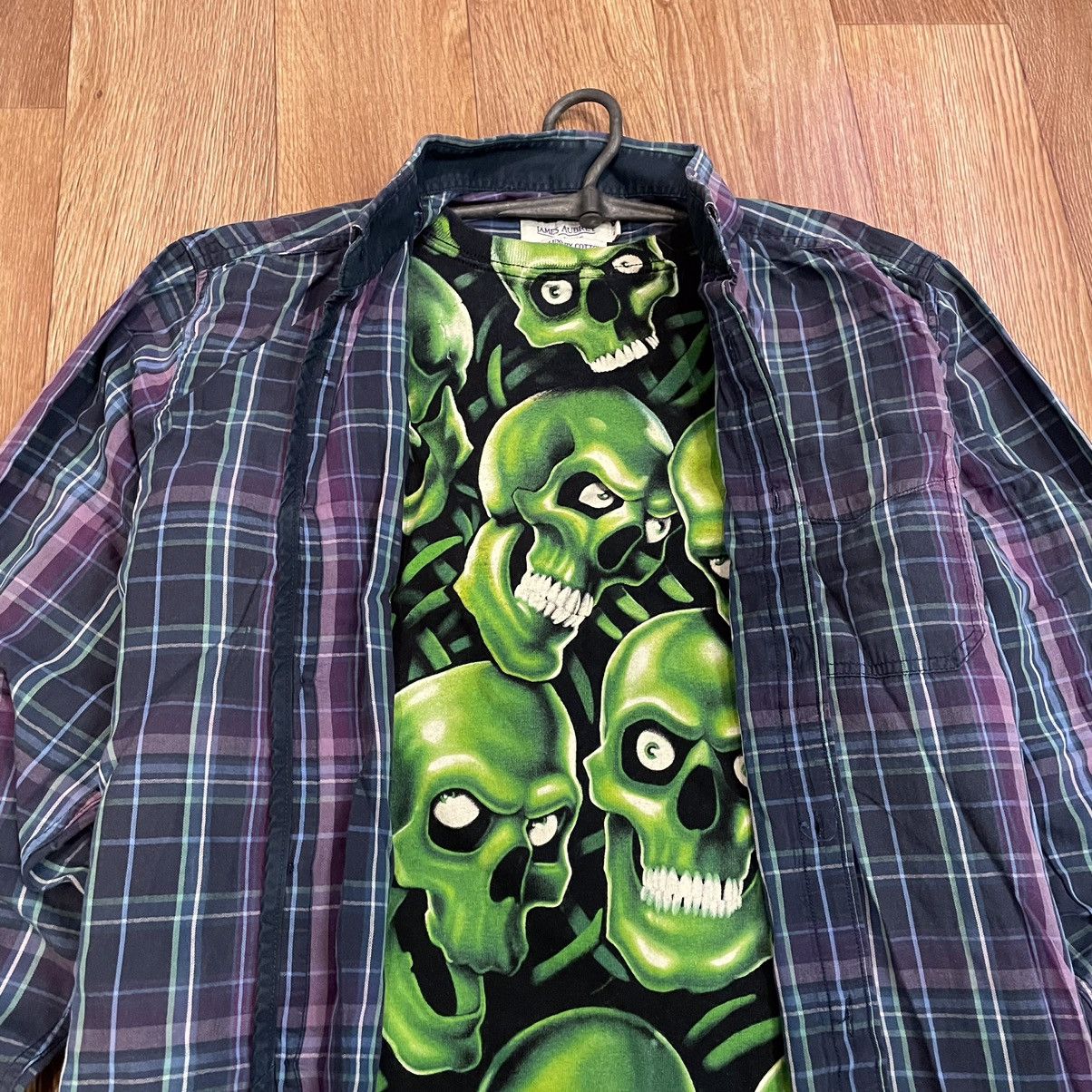 Vintage Vintage 90s Grunge Plaid Shirt Thrashed Streetwear Graphic L Size US L / EU 52-54 / 3 - 3 Thumbnail