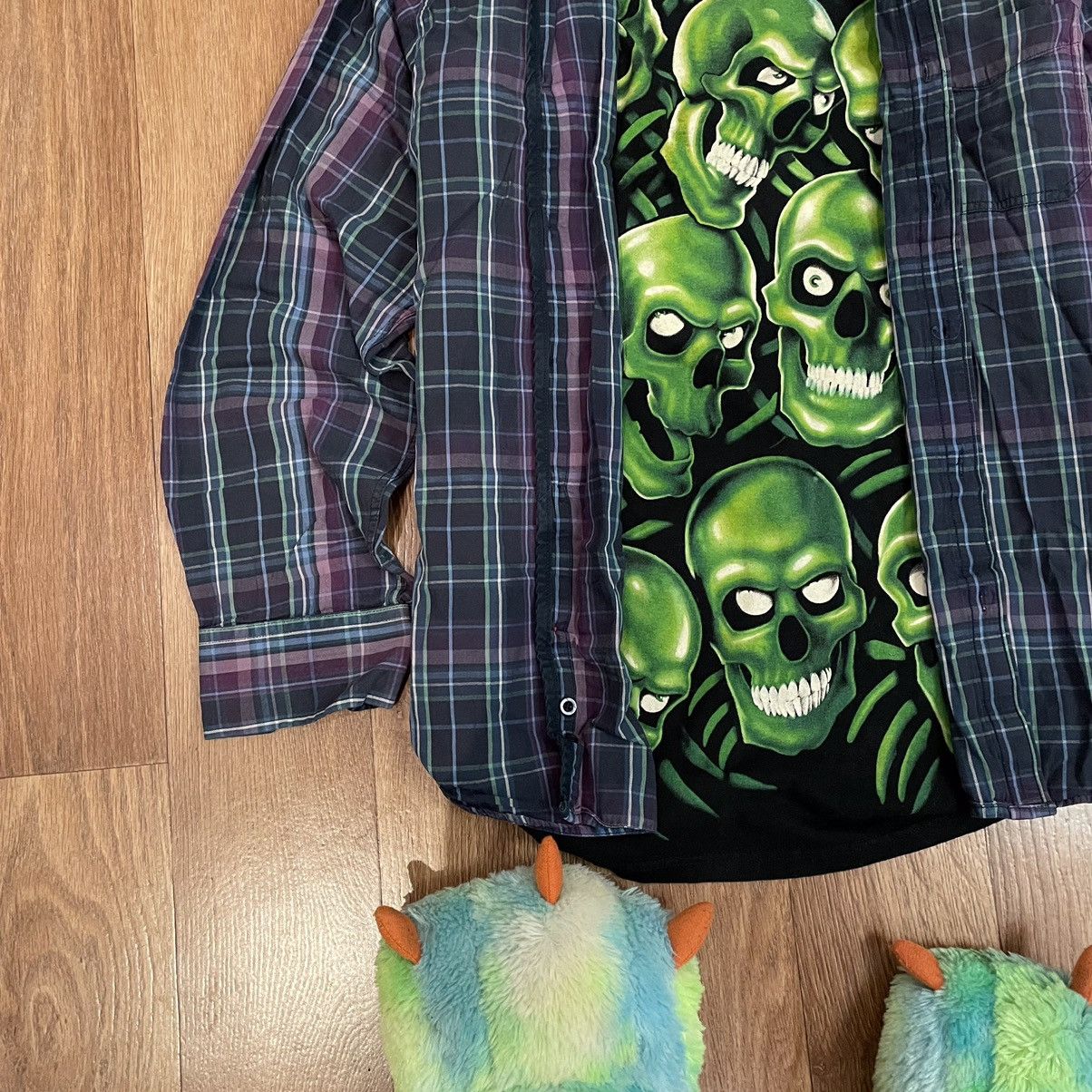 Vintage Vintage 90s Grunge Plaid Shirt Thrashed Streetwear Graphic L Size US L / EU 52-54 / 3 - 2 Thumbnail