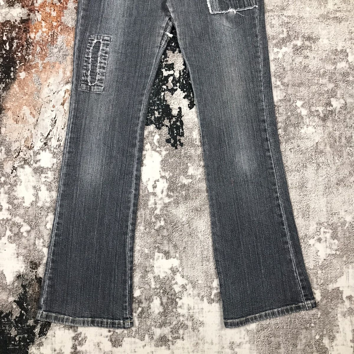 Japanese Brand × Vintage Vintage Japanese Johnpionir Flare Light wash Distressed Jean Size 29" - 4 Thumbnail