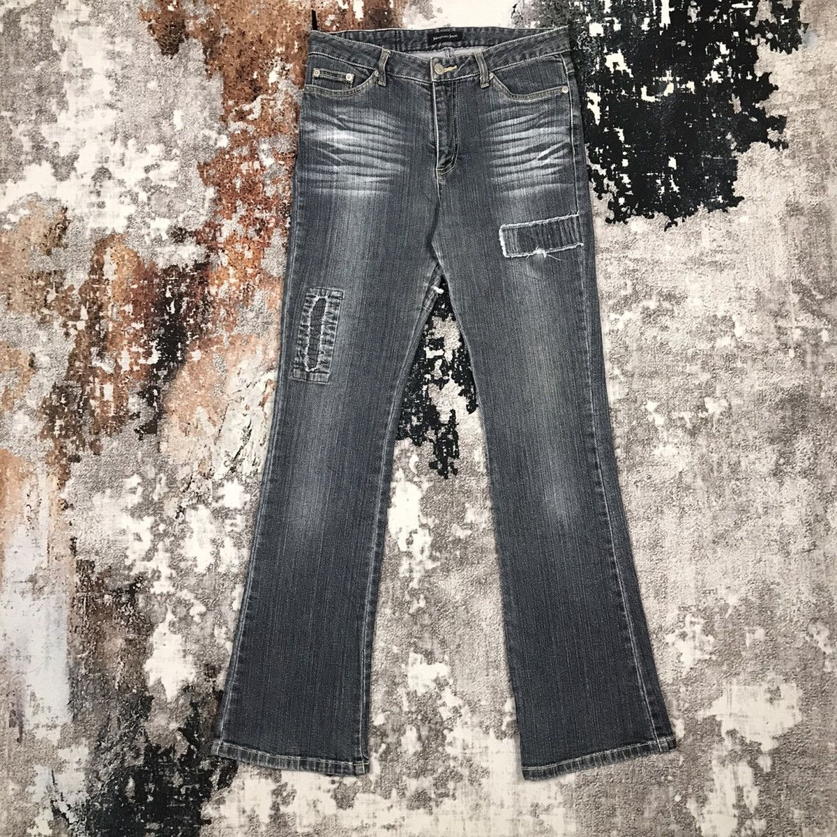 Japanese Brand × Vintage Vintage Japanese Johnpionir Flare Light wash Distressed Jean Size 29" - 1 Thumbnail