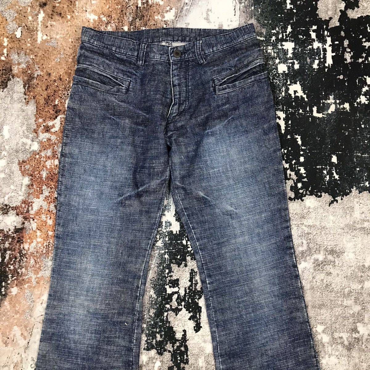 Japanese Brand × Vintage Vintage Japanese L7RH Flare Hagi Design Jeans Size 29" - 2 Thumbnail