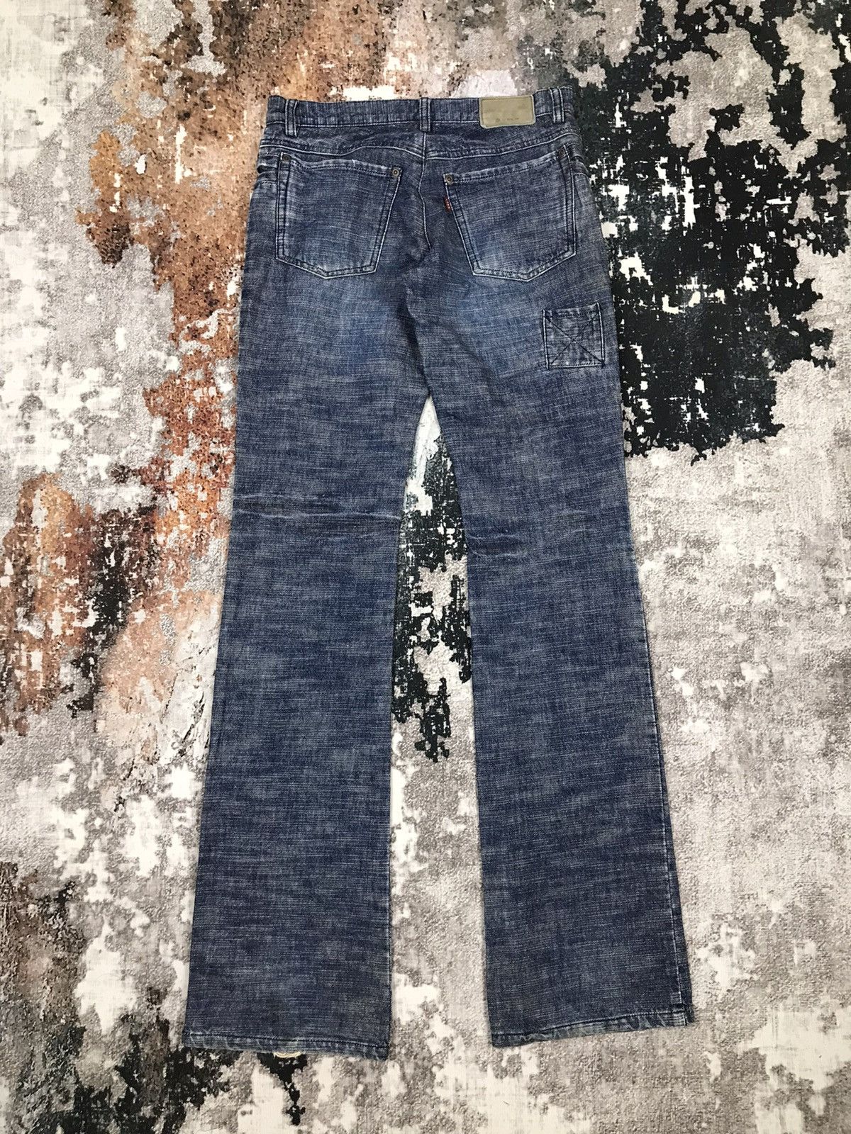 Japanese Brand × Vintage Vintage Japanese L7RH Flare Hagi Design Jeans Size 29" - 5 Thumbnail