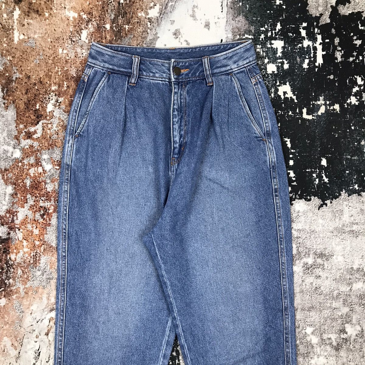 Japanese Brand × Vintage Japanese G.U High Wash Baggy Women Blue Jeans Size 26" / US 2 / IT 38 - 2 Thumbnail