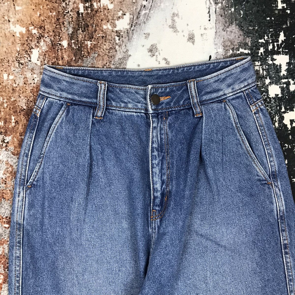 Japanese Brand × Vintage Japanese G.U High Wash Baggy Women Blue Jeans Size 26" / US 2 / IT 38 - 3 Thumbnail