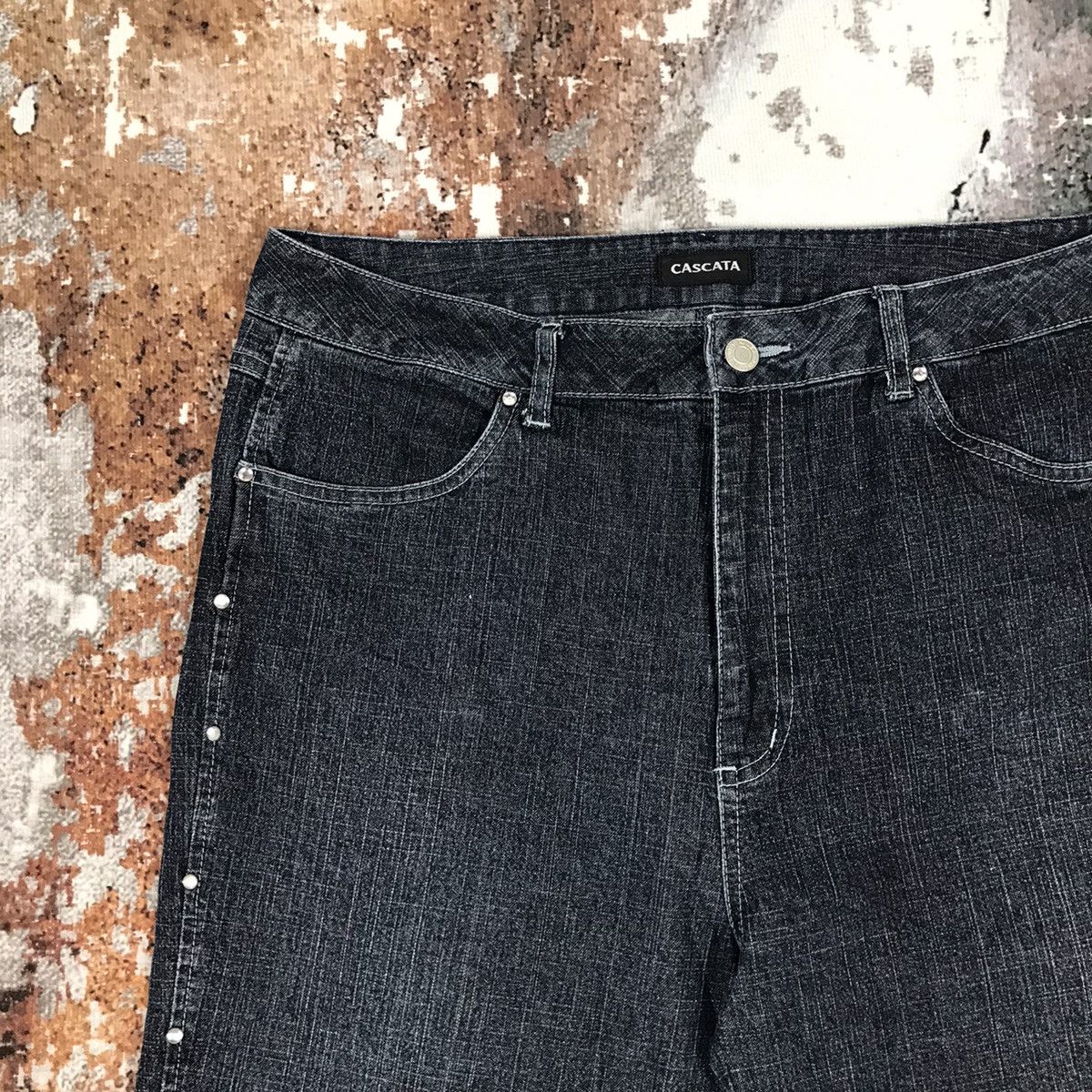 Japanese Brand × Vintage Vintage Japanese Flare Cascata Beads Design Jeans Size 33" - 3 Thumbnail