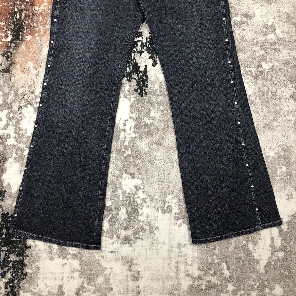 Japanese Brand × Vintage Vintage Japanese Flare Cascata Beads Design Jeans Size 33" - 5 Thumbnail