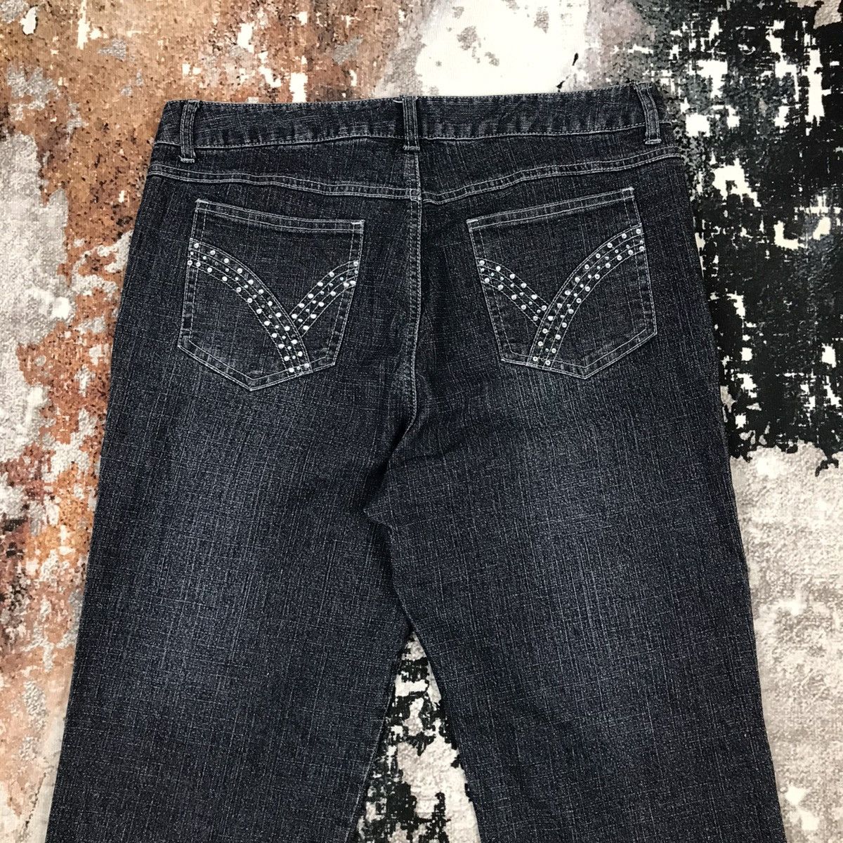 Japanese Brand × Vintage Vintage Japanese Flare Cascata Beads Design Jeans Size 33" - 7 Thumbnail