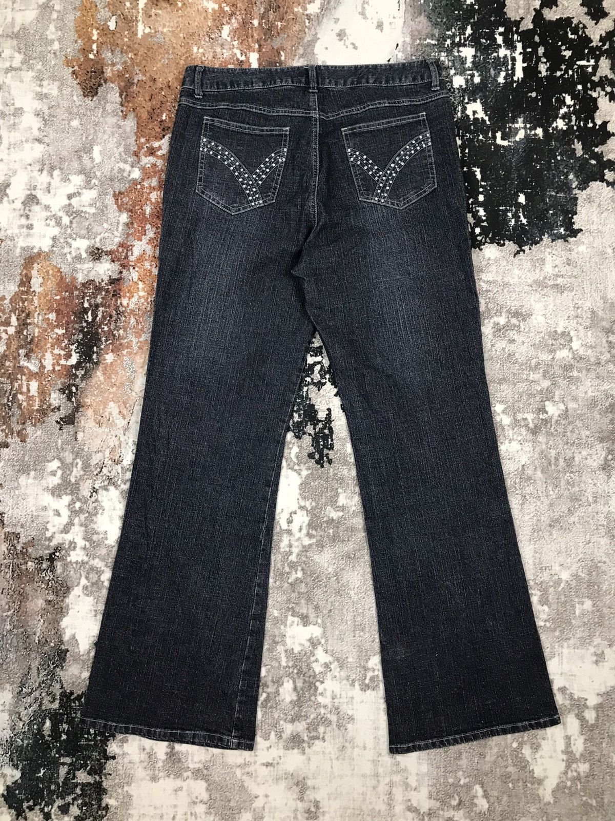 Japanese Brand × Vintage Vintage Japanese Flare Cascata Beads Design Jeans Size 33" - 6 Thumbnail