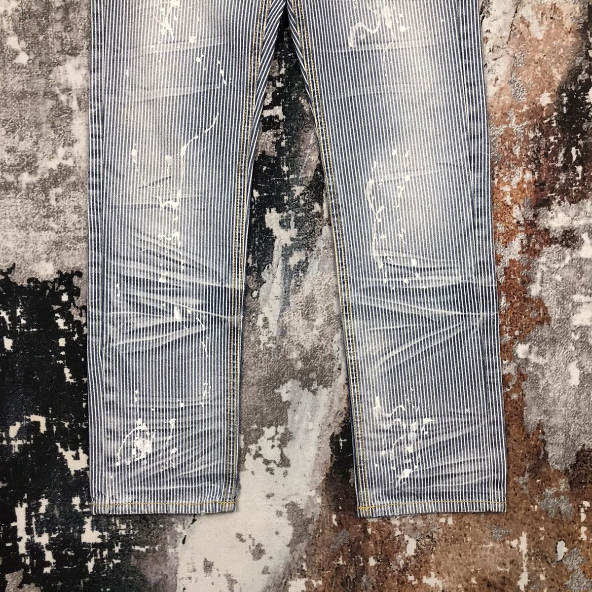 Japanese Brand × Vintage Vintage Japanese Painting Hickory Stripe Design Jeans Size 28" / US 6 / IT 42 - 5 Thumbnail