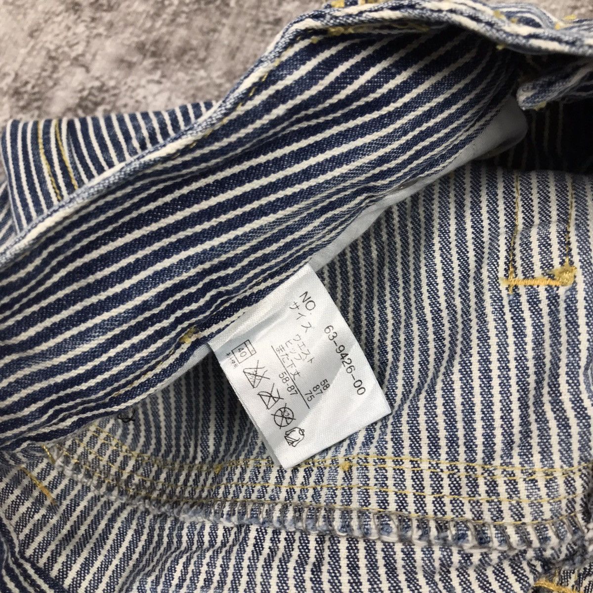 Japanese Brand × Vintage Vintage Japanese Painting Hickory Stripe Design Jeans Size 28" / US 6 / IT 42 - 14 Thumbnail