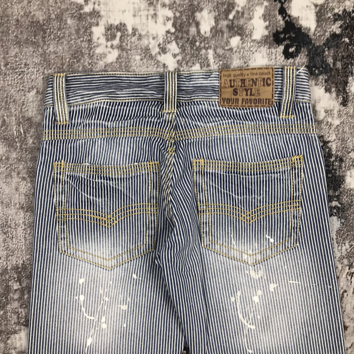 Japanese Brand × Vintage Vintage Japanese Painting Hickory Stripe Design Jeans Size 28" / US 6 / IT 42 - 9 Thumbnail