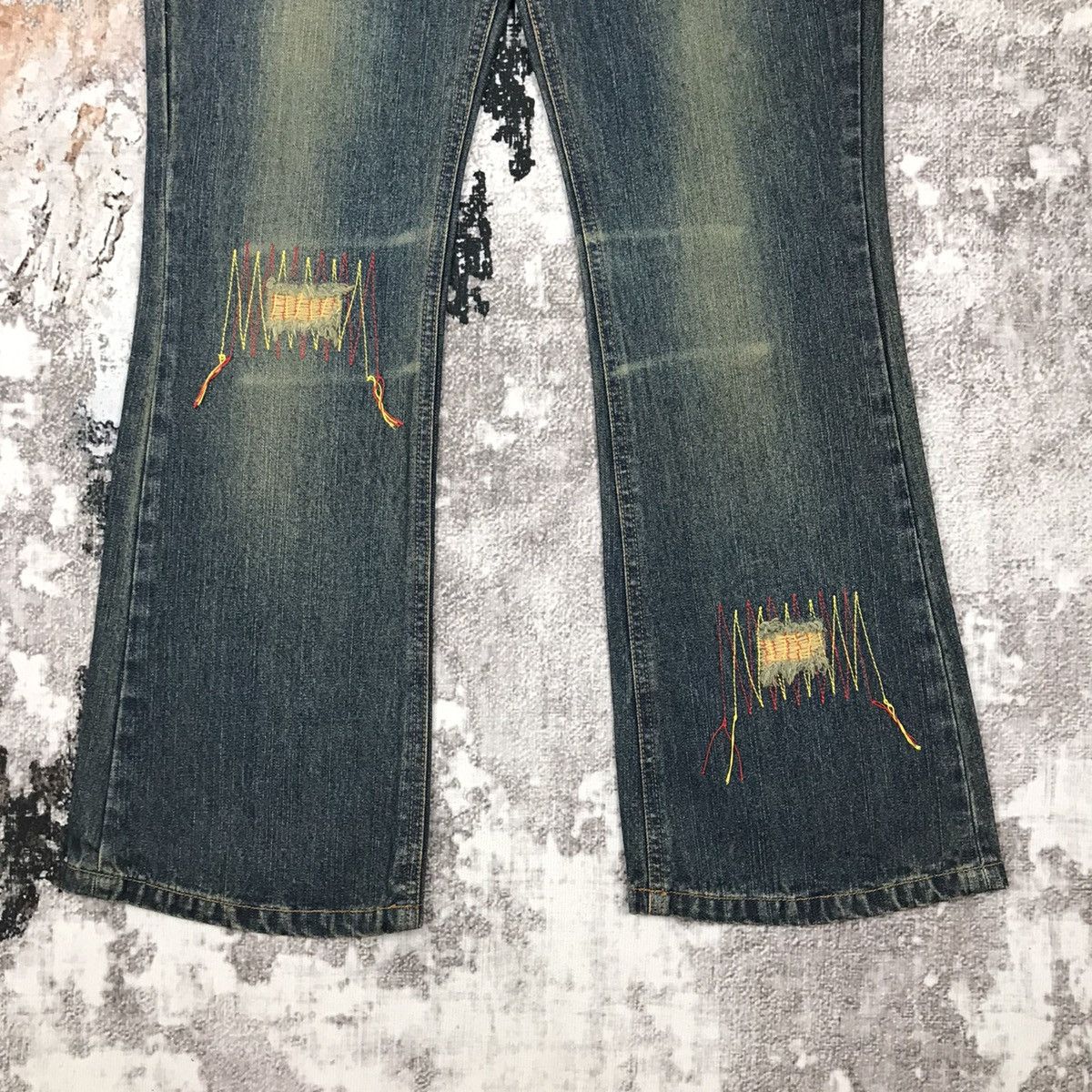 Japanese Brand × Vintage Vintage japanese Flare Baggy Distressed Design Jeans Size 27" / US 4 / IT 40 - 5 Thumbnail