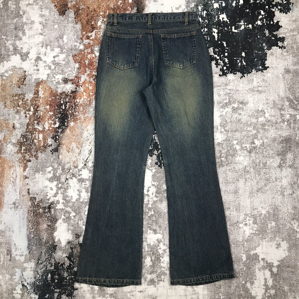 Japanese Brand × Vintage Vintage japanese Flare Baggy Distressed Design Jeans Size 27" / US 4 / IT 40 - 6 Thumbnail