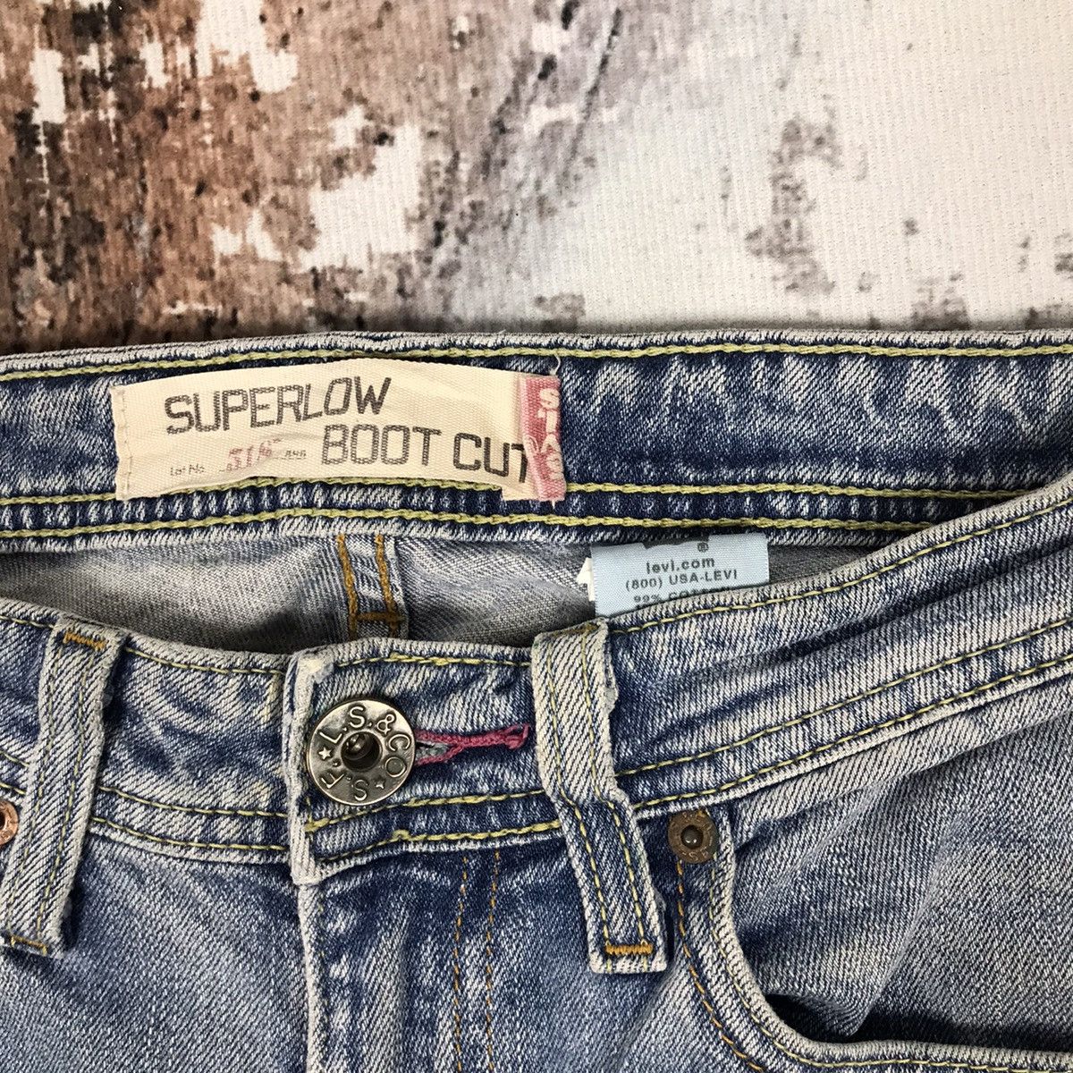 Levi's × Vintage Vintage Levis 518 Super Low Flare bootcut Light Wash Jeans Size 28" / US 6 / IT 42 - 11 Thumbnail