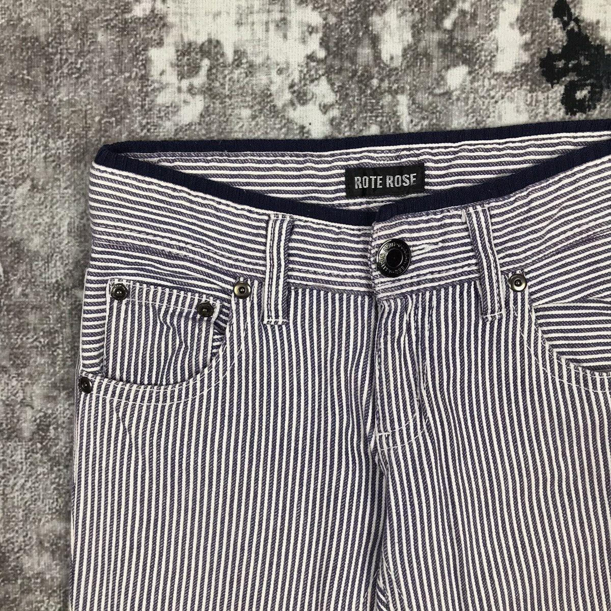 Japanese Brand × Vintage Vintage Japanese Rote Rose Hickory Stripes Flare Leg Jeans Size 28" / US 6 / IT 42 - 3 Thumbnail