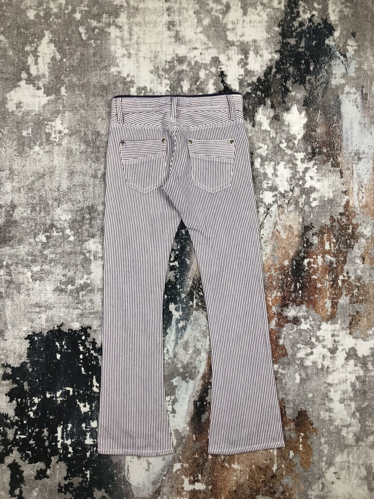 Japanese Brand × Vintage Vintage Japanese Rote Rose Hickory Stripes Flare Leg Jeans Size 28" / US 6 / IT 42 - 7 Thumbnail